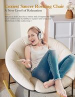 Kidirect Round Saucer Rocking Chair Nursery, Modern Upholstered Nursery Rocking Chairs and nursery Glider with Cozy Cushion, Comfy Nursing Chair for Breastfeeding & Reading, Fits Living Room & Bedroom - Image 3