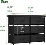 Dresser with 6 Fabric Drawer Stand Desktop Sturdy Metal Plastic Support Tube Cube Storage Cabinet for Bedroom Organization Dorm Front Hall Entryway - Image 3