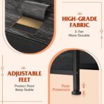 WLIVE Dresser for Bedroom with 5 Drawers, Wide Dressers with Drawer Organizers, Chest of Drawers, Fabric Dresser for Living Room, Closet, Hallway, Charcoal Black Wood Grain Print - Image 9