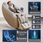 iBooMas P03 2025 4D Zero Gravity Massage Chair,APP Control Massage Chairs Full Body with SL Track,Touch Screen Navigation,Yoga Stretch,Foot Roller,Heat,Airbags,Wireless Charger (Beige) - Image 7