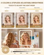 Makeup Vanity Desk with Smart LED Mirror and Power Outlet, Small Makeup Vanity Table with 2 Drawer and 5 Shelves, Dressing Table-White - Image 4