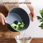 SENSARTE Nonstick Stock Pot with Lid, 4.5 Quart Induction Cooking Pot with Tempered Glass Lid, Stew Pot with Swiss Nonstick Granite Coating, Pasta Casserole, Free of Intentionally Added PFOA, Gray - Image 7