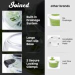Joined Salad Spinner with Drain, Bowl, and Colander - Quick and Easy Multi-Use Lettuce Spinner, Vegetable Dryer, Fruit Washer, Pasta and Fries Spinner - 3.7 Qt - Image 3