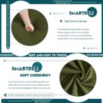 Convertible Folding Sofa Bed, Modular Floor Sofa with Removable Backrest, 3-Seater Fold Out Couch Bed with Pillows, King Size Futon Lazy Couch Corduroy Sleeper for Living Room, Dorm, Green - Image 6