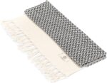 Madamelique Exclusive Hand Towels Set of 2-18 x 40 Inches - Decorative Bathroom Peshtemal Towel for Hand, Face, Hair, Yoga, Tea, Dishcloth, Kitchen and Bath - 100% Pure Cotton (Black) - Image 3