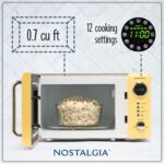 Nostalgia NRMO7YW6A Retro Compact Countertop Microwave Oven, 0.7 Cu. Ft. 700-Watts with LED Digital Display, Child Lock, Easy Clean Interior, Yellow - Image 3