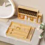 Kitchen Drawer Organizer Bins, Stackable Bamboo Deep Drawer Organizer for Silverware, Utensils, Cutlery, Flatware, Junk Drawer, Dresser, Bathroom, 9" x 3" x 2.5" (Set of 2) - Image 5