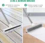 SetSail Floor Scrub Brush with 51-Inch Long Adjustable Handle 2 in 1 Scrape Brush Stiff Bristle Floor Scrubber for Cleaning Shower Bathroom Garage Kitchen Wall Deck Tub Tile - Image 5