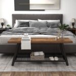 Storage Bench Industrial Rustic Wooden and Metal Entryway Shoe Boots Storage Rack Long Bench Seat for Hallway Bedroom Retro Brown Farmhouse Style - Image 7