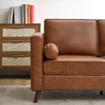 GAOMON 81" Leather Sofa, Mid Century Modern Deep Seat Couch, Upholstered Cushion&Removable Cover, Brown PU Couch, 3 Seat Sofa for Living Room, Office, Brown - Image 5