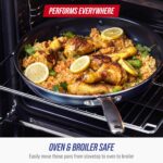 Blue Diamond 9.5” & 11" Nonstick Frying Pan Skillet Set, Diamond Infused PFAS & PTFE-Free Ceramic Pots & Pans, Dishwasher & Oven Safe, Stay Cool Handles, Durable Non Toxic Metal Utensil Safe, Blue - Image 8