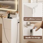 44" Vanity Desk with Large Mirror and Lights, Modern Glass Top Makeup Vanity Set with Power Outlet, 3 Drawers and 2 Cabinet, 3 Lighting Color Adjustable Dressing Table for Bedroom,Pure White - Image 8