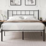 VECELO Queen Metal Platform Bed Frame with Headboard, Heavy Duty Steel Slat Support, Under Bed Storage,No Box Spring Needed, Easy Assembly - Image 2