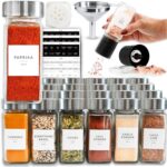 SAVVY & SORTED Glass Jars with 24PK 4oz Containers for Herbs and Seasonings – Includes Pepper Grinder, 374 Labels, Funnel, Shaker Lids & Empty Bottles - Image 2