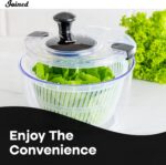 Joined Salad Spinner with Drain, Bowl, and Colander - Quick and Easy Multi-Use Lettuce Spinner, Vegetable Dryer, Fruit Washer, Pasta and Fries Spinner - 3.7 Qt - Image 6