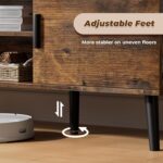 SUPERJARE TV Stand for 55 Inch TV, Entertainment Center with Adjustable Shelf, 2 Cabinets, TV Console Table, Media Console, Solid Wood Feet, Cord Holes, for Living Room, Bedroom, Rustic Brown - Image 9