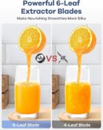 Ganiza Smoothie Blender, 900W Blenders for Shakes and Smoothies, 15-Piece Personal Blender and Grinder Combo for Kitchen, Smoothies Maker with 4 BPA-Free Portable Cup, Nutritious Recipe - Image 5