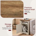 AMERLIFE 4-Piece Farmhouse Table Set Includes Sliding Barn Door TV Stand, Coffee Table& Two End Tables, Side Table with Charging Station and USB Ports, for Living Room, Distressed White, 66" - Image 6