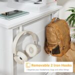 White Computer Desk with Drawers on Both Sides for Home Office, 55 inch Girls Teens Desks with Storage Writing Study Table for Bedroom, Makeup Vanity Desks Without Mirror,8 Fabric Drawer - Image 7