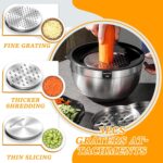 Umite Chef Mixing Bowls with Airtight Lids, 26Pcs Stainless Steel Bowls Set, 3 Grater Attachments & Black Non-Slip Bottoms Size 7, 4, 2.5, 2.0,1.5, 1QT, Great for Mixing & Serving - Image 3