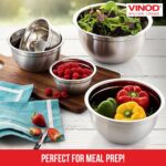 Vinod Cookware Stainless Steel Mixing Bowls with Lids - Heavy Duty Flat Bottom Stackable Mixing Bowl Set - Bowls for Meal Prep, Cooking, Mixing & Serve - Space Saving & Easy Clean - Set of 5 - Image 3