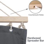 SUNCREAT Portable Tree Hammock with Hardwood Spreader Bar, Extra Large Soft Pillow, Heavy Duty 2 Person Hammock for Indoor, Outdoor, Gray - Image 6