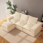107" Comfy Cloud Couch with L-Shape Chaise & Deep Seat, Modular Sectional Sofa in a Box, Boneless Upholstered Couches for Living Room, No Assembly Required (Soft Corduroy, Beige) - Image 2