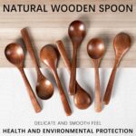 7 PCS Wooden Spoons for Eating, 7 inch Wooden Honey Spoons for Tea, Wood Teaspoons for Stirring Coffee, Hard Wood Table Spoon for Cooking, Small Serving Spoon for Soup, Desserts & Cereal - Image 7