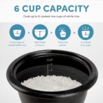 AROMA Rice Cooker, 3-Cup (Uncooked) / 6-Cup (Cooked), Small Rice Cooker, Oatmeal Cooker, Soup Maker, Auto Keep Warm, 1.5 Qt, White, ARC-393NG - Image 6
