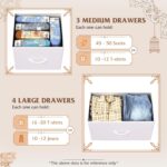 WLIVE 7 Drawer Dresser TV Stand, Dressers for Bedroom, Fabric Storage Tower, Hallway, Entryway, Closets, Sturdy Steel Frame, Wood Top, Easy Pull Handle, White - Image 6