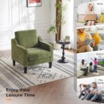 VINGLI Accent Chair for Living Room Chairs Olive Green Reading Chair for Bedroom Scooped Arm Chair Mid Century Modern Accent Chairs Upholstered Comfy Chair for Apartment, Waiting Room - Image 10