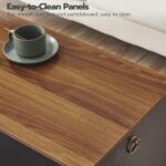 HOOBRO Storage Bench, 39.3" Retro Wooden Storage Chest, Wooden Storage Trunk, Toy Chest with Lift Top, Multifunctional Entryway Organizer, for Entryway, Living Room, Black and Walnut BH141CW01 - Image 9