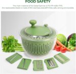 SUSTEAS Salad Spinner Large, Vegetables Wash Bowl, Fruits & Herb Lettuce Dryer with 5 Blade Slicer Egg Yolk Strainer Shredder for Efficient Salad Preparation and Food Washing, 4.25Qt - Image 9