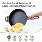 SENSARTE Nonstick Frying Pan Skillet with Lid, 12 Inch Large Deep Frying Pan, 5 Qt Non Stick Saute Pan with Cover, Induction Pan, Healthy Non Toxic Cooking Pan with Helper Handle, PFOA PFOS Free - Image 3