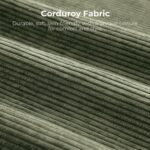 LIKIMIO 118" Modern L-Shaped Modular Sectional Sofa for Living Room, Corduroy Upholstery Green, Oversized 3-Seater Couch with Deep Seat and Movable Ottoman – No Assembly - Image 8