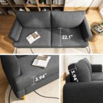 Loveseat Sofa Couch for Living Room with USB Type C Ports – Dark Gray Upholstered 70" Small Couches for Bedroom, Office or Apartment–Modern 2-Seater Deep Seating with Soft Cushions & Sturdy Frame - Image 5