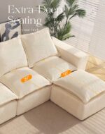 107" Comfy Cloud Couch with L-Shape Chaise & Deep Seat, Modular Sectional Sofa in a Box, Boneless Upholstered Couches for Living Room, No Assembly Required (Soft Corduroy, Beige) - Image 6