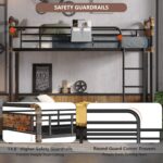 2 IN 1 Metal Bunk Bed Twin Over Twin, Convertible Twin Bunk Beds into 2 Individual Twin Size Bed for Kids Adults, 14.8" High Guard Rail,Space-Saving No Box Spring Needed Easy Assembly (Vintage Brown) - Image 7