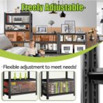 Book Shelf, 5 Tier Metal Wide Bookshelves, Heavy Duty Bookcase, Adjustable Industrial Bookshelf, Tall Book Shelf for Living Room & Bedroom and Library, Black(72" H*35.4" W*15.8" D) - Image 7