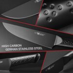 Knife Sets for Kitchen with Block, 15 Piece Knife Set with Built-in Sharpener, Dishwasher Safe, German Stainless Steel, Black - Image 6