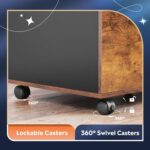 DEVAISE 3 Drawer Mobile File Cabinet, Wood Lateral Filing Cabinet, Printer Stand with Open Shelves for Home Office, Rustic Brown - Image 7