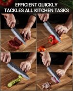 8 Inch Japanese Knife, Hand Forged 5 Layers High Carbon 9CR18MOV Steel Rosewood Handle Chef Knife, Ultra Sharp Durable Professional Kitchen Knife, A Thoughtful Birthday Gifts for Mom/Dad - Image 9