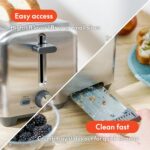 bella Stainless Steel 2 Slice Toaster with Extra Wide Slots & Removable Crumb Tray, 6 Browning Options, Auto Shut Off & Reheat Function, Toast Bread, Bagel & Waffle - Image 5