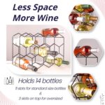 Gusto Nostro Countertop Wine Rack - 14 Bottle Freestanding Modern Black Metal Small - 3 Tier Tabletop Wine Holder Stand for Cabinet, Pantry - Wine Racks Countertop - No Assembly Required - Image 4