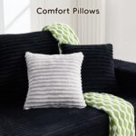 108" Boneless Couches for Living Room, Modular Sectional Sofa with Oversized Chaise, L-Shape Cloud Couch with Deep Seat, High-Density Memory Foam, No Assembly Required, Plush Corduroy Black - Image 5