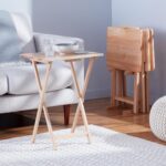 Amazon Basics Classic Foldable TV Dinner Tray Table with Storage Rack, 14.6 L x 19 W x 26 H inch, Natutral, 4-Pack - Image 7