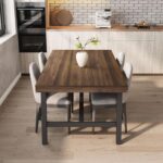 GarveeHome Industrial Dining Table for 6-8 People, 70.87" Long Wooden Kitchen Table with Sturdy Metal Frame & Rustic Brown Finish (Brown, 70.87" Long) - Image 5