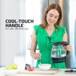 OVENTE Electric Kettle, 1.5L Borosilicate Glass Countertop Water Heater and Boiler for Coffee or Tea, BPA-Free, Auto Shut-Off, Boil-Dry Protection, Removable and Washable Spout Filter, Black KG83B - Image 8