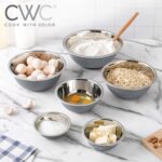 COOK WITH COLOR Stainless Steel Mixing Bowls Set - Nesting Bowls, 6 Pieces, Grey - Image 7