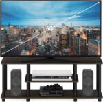Furinno Turn-N-Tube No Tools 3D 3-Tier Entertainment TV Stand up to 50 inch TV, Round Tubes, Dark Brown / Black - Image 4